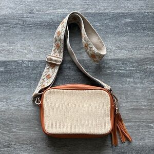 Tan and Cream Crossbody Bag